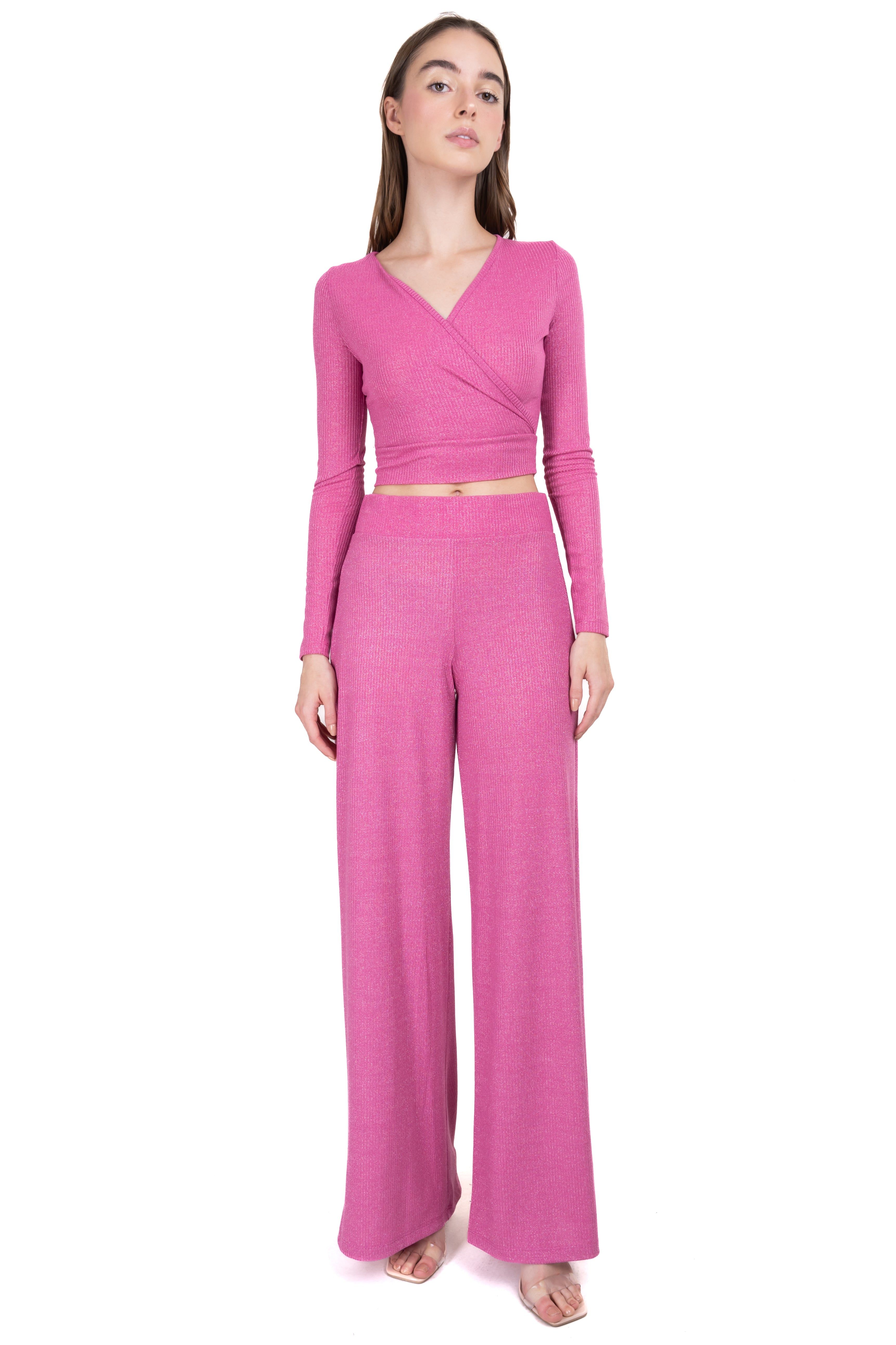 Pantalón wide leg acanalado brillos sold by Shasa product image thumbnail 2