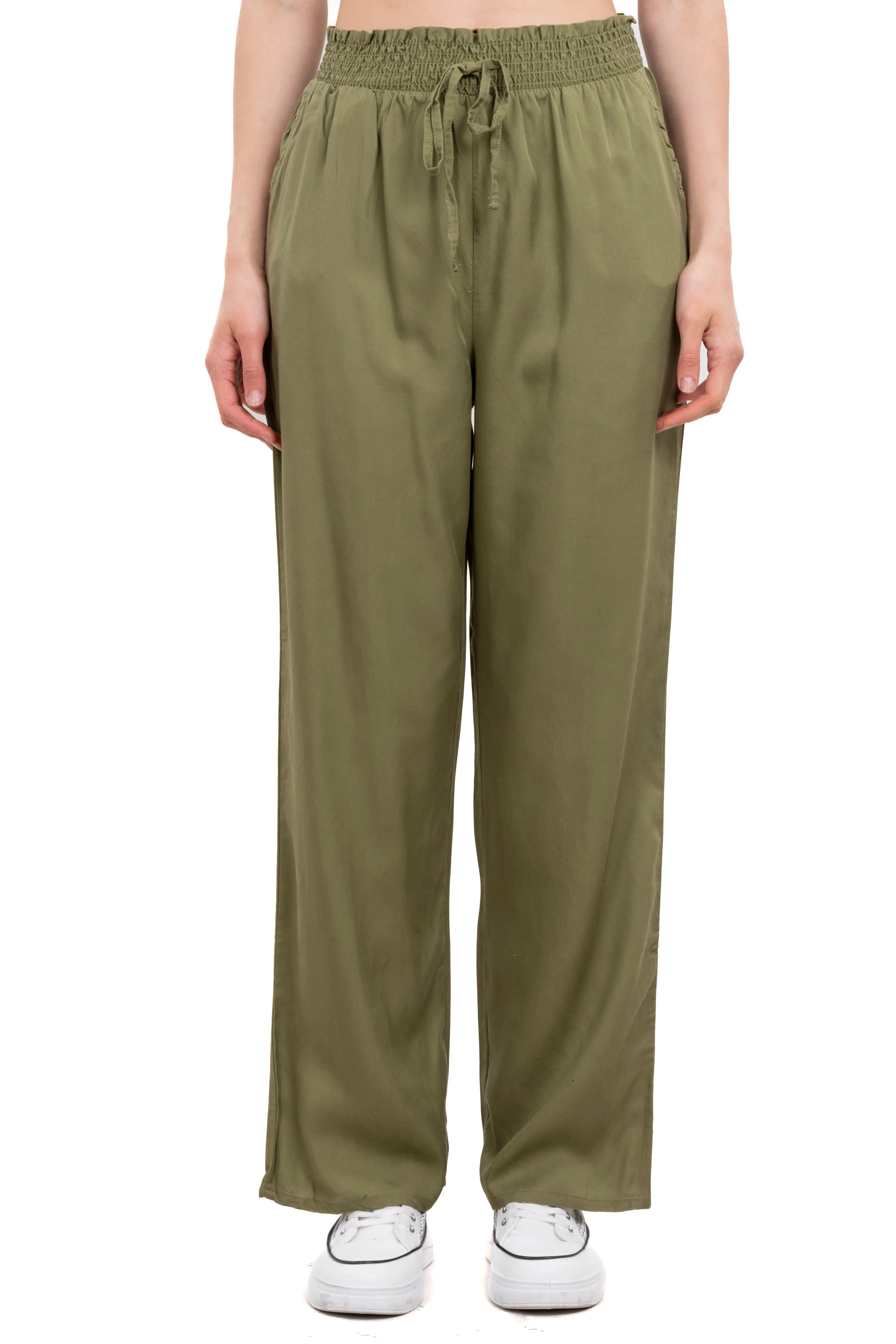 Pantalón straight cintura elástico cintas sold by Shasa