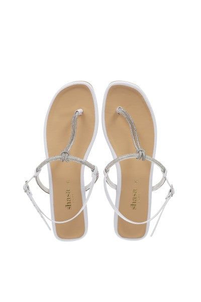 Sandalia tiras nudo brillos sold by Shasa