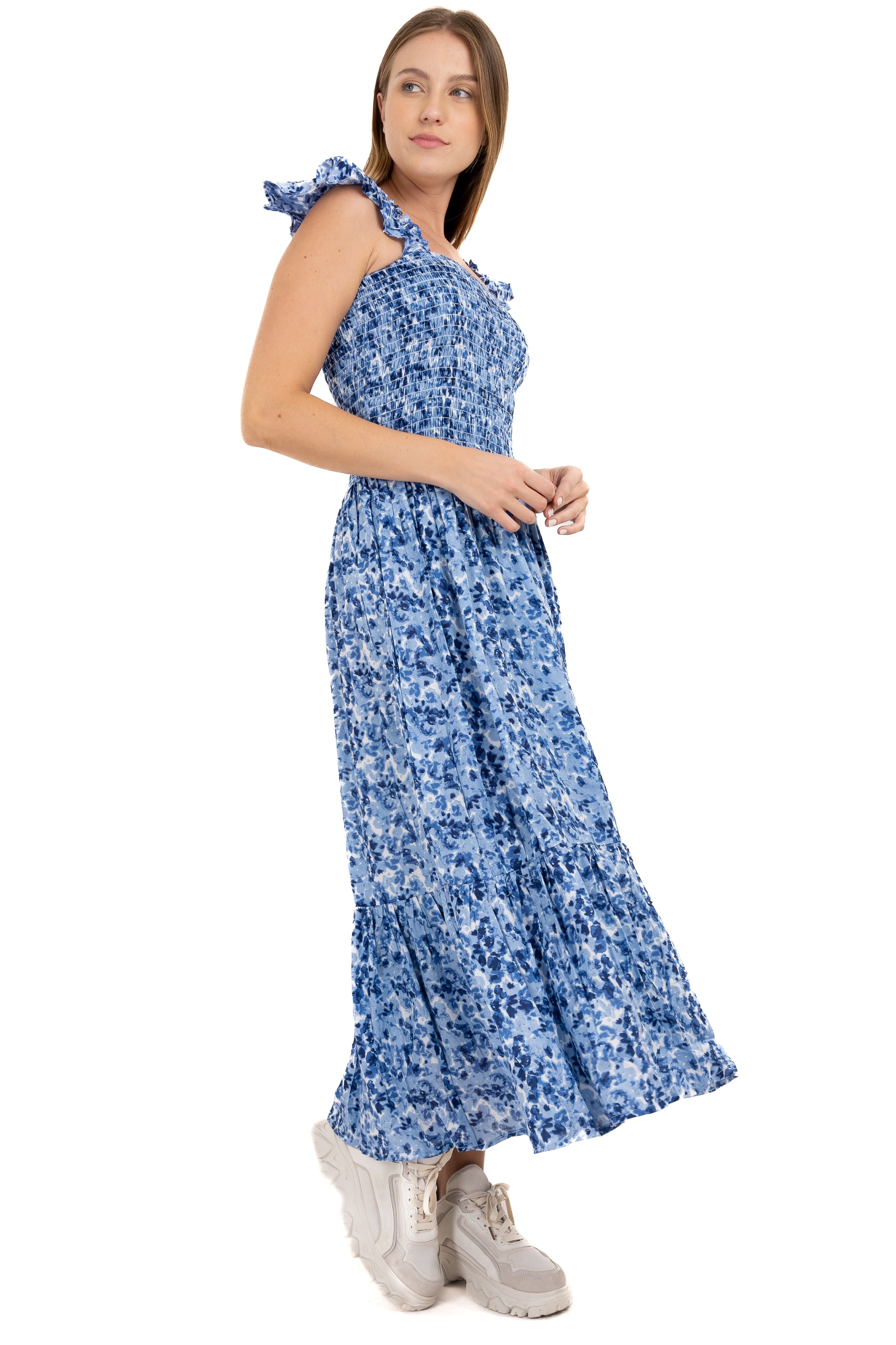 Vestido maxi smock flores sold by Shasa product image thumbnail 3