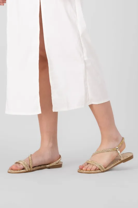 Sandalia Brillos Diagonal Borde sold by Shasa