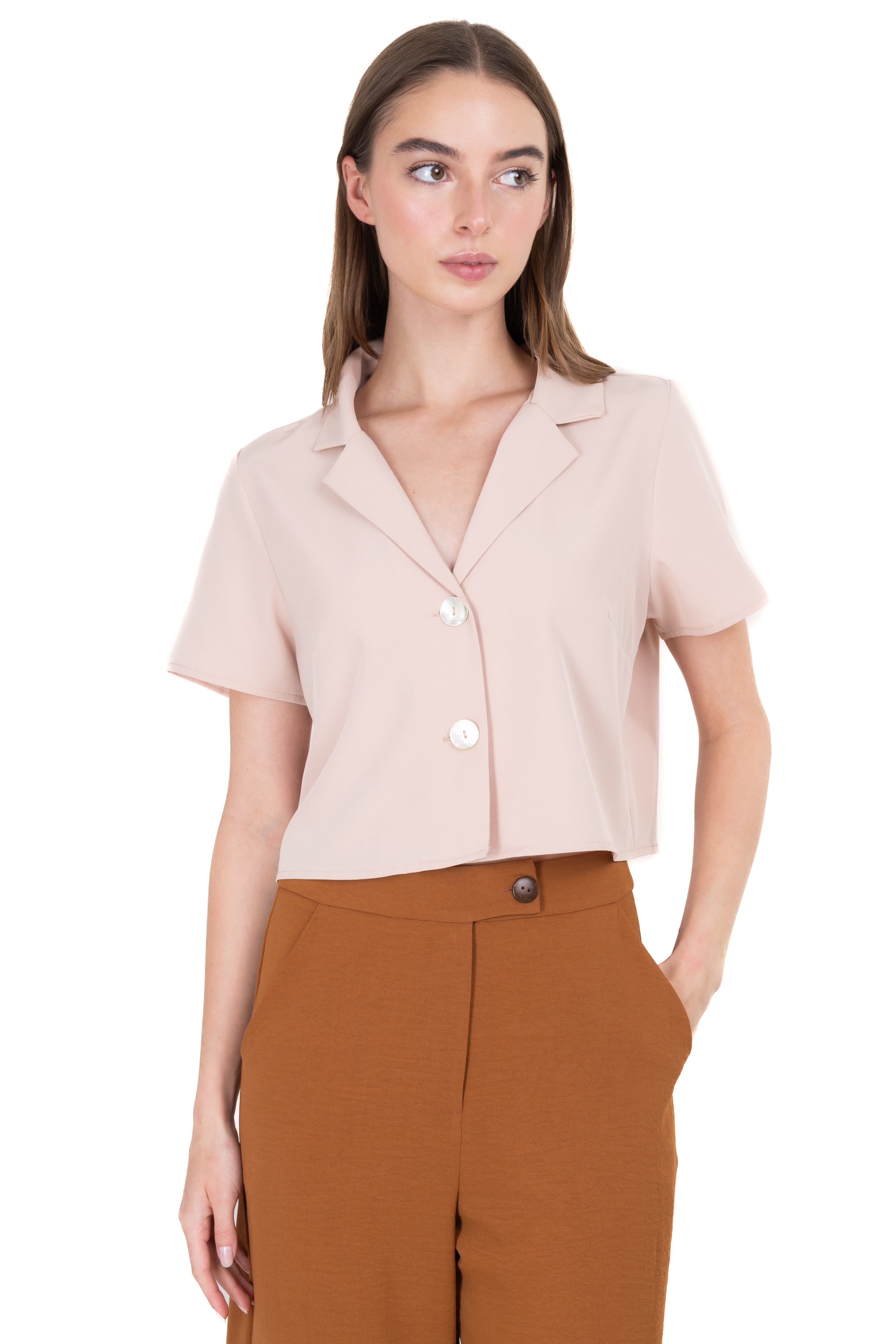Camisa crop solapa botones sold by Shasa product image thumbnail 2