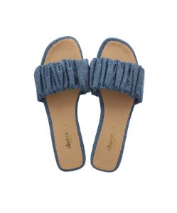 Sandalia pala denim rugosa sold by Shasa