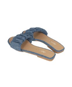 Sandalia pala denim rugosa sold by Shasa