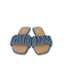 Sandalia pala denim rugosa sold by Shasa
