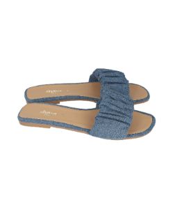 Sandalia pala denim rugosa sold by Shasa