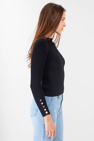 Suéter acanalado cuello alto botones sold by Shasa product image thumbnail 3