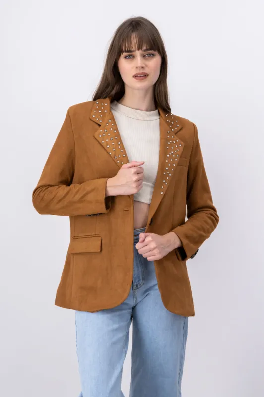 Blazer boton detalle brillos solapa sold by Shasa