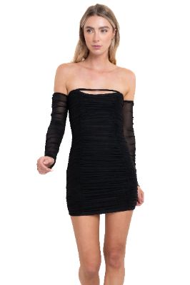 Vestido mini plisado mesh sold by Shasa