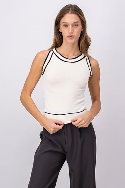 Top tejido punto líneas contraste sold by Shasa