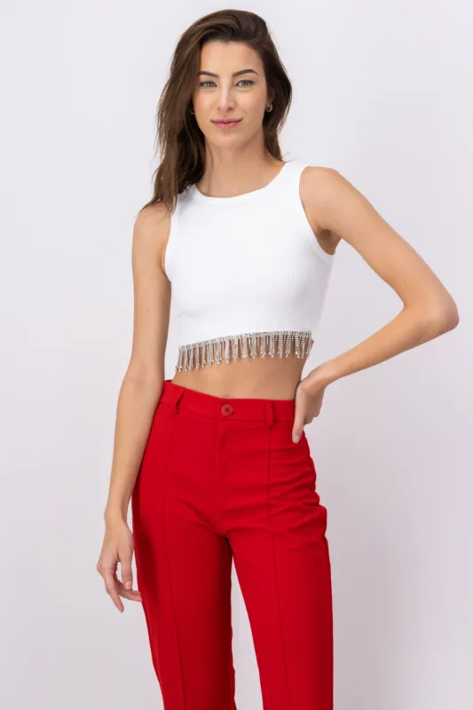 Top con detalle de brillos liso sold by Shasa