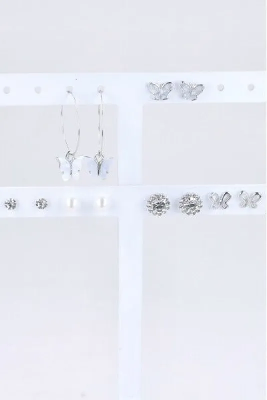 Set 6 Pares Aretes Mariposa sold by Shasa