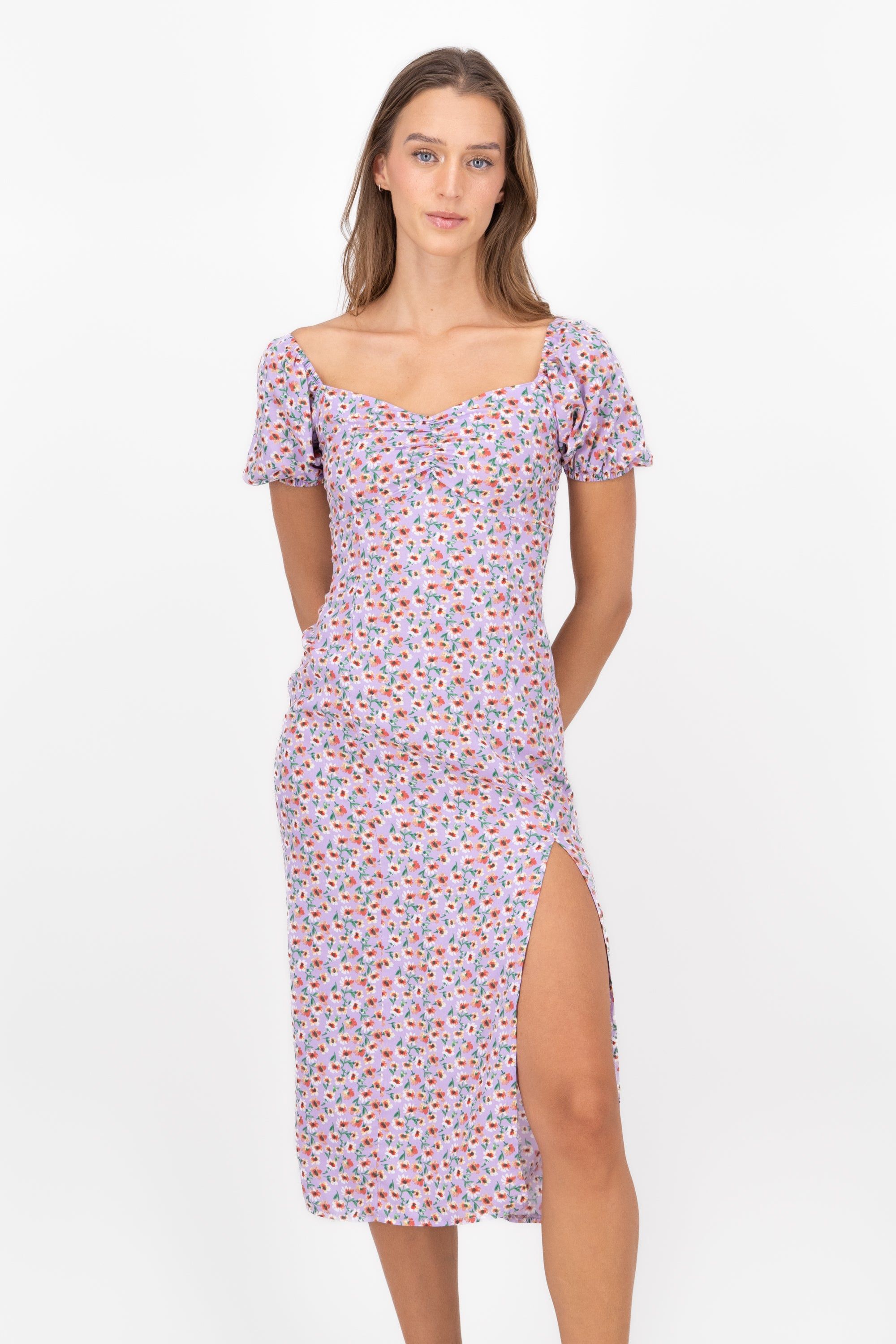 Vestido Midi Detalle Abertura Manga Corta sold by Shasa product image thumbnail 2