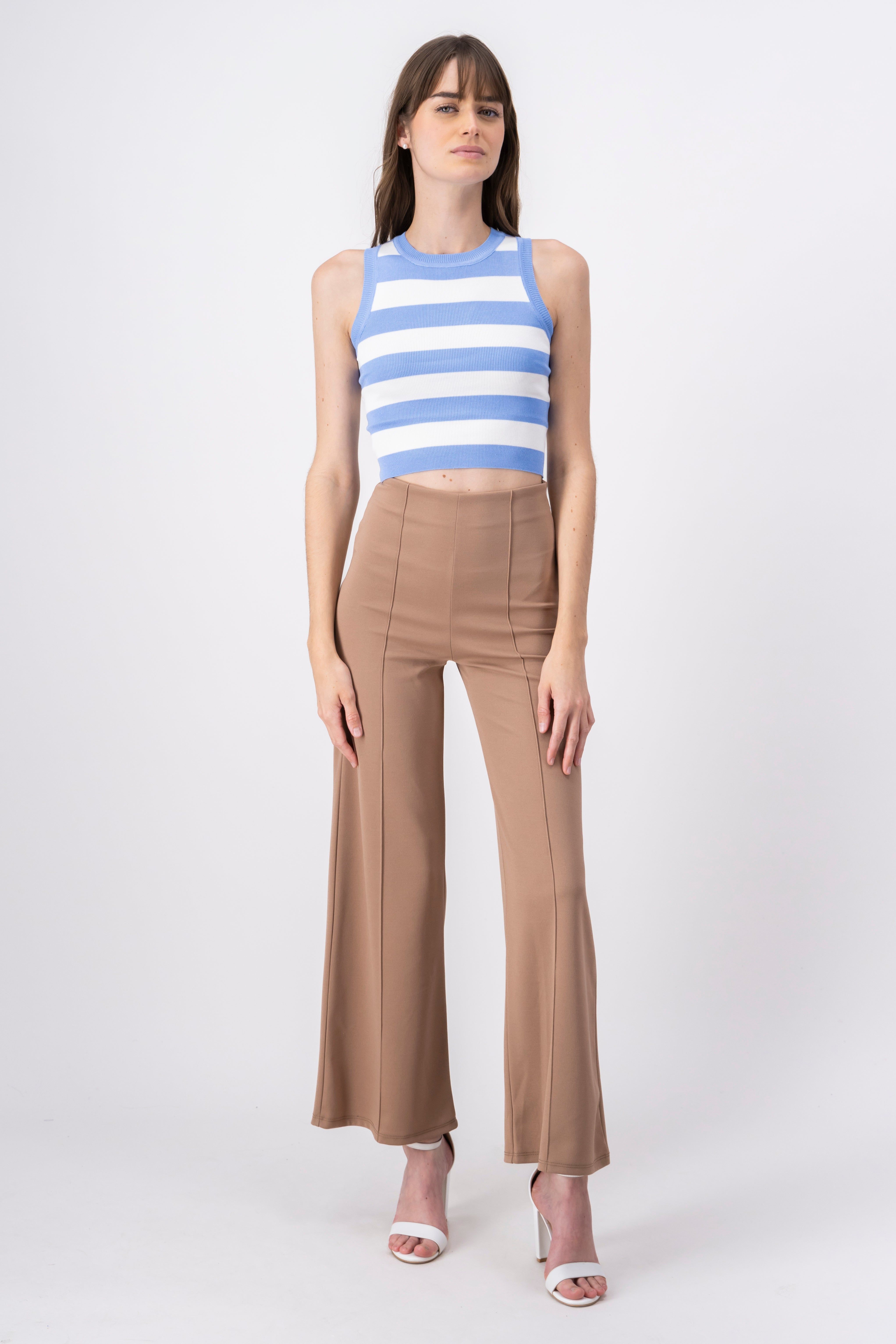 Pantalón Wide Leg Cintura Alta Costuras sold by Shasa