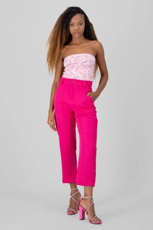 Pantalón Cintura Alta Capri Bolsas sold by Shasa