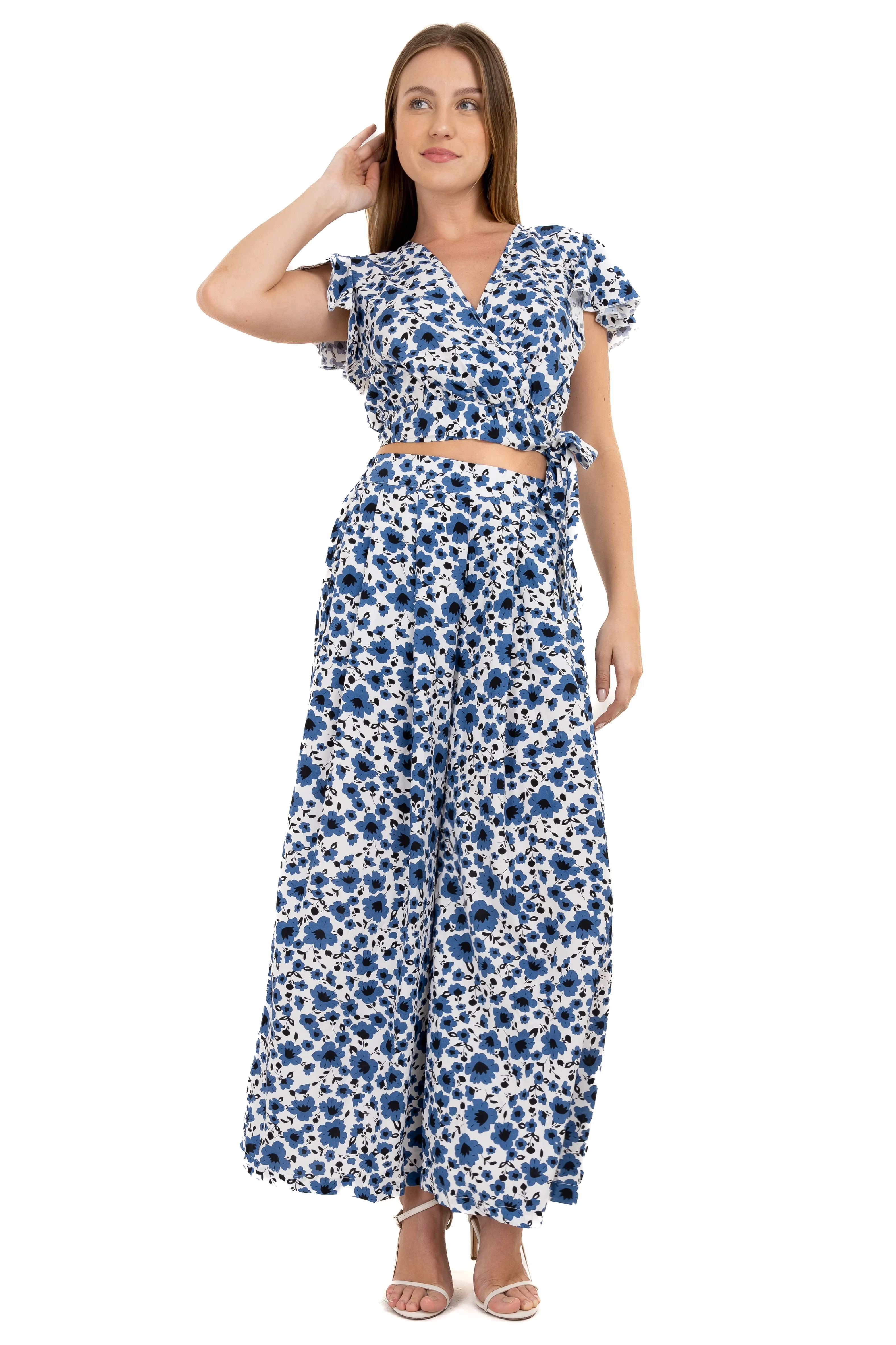 Pantalón amplio estampado flores sold by Shasa product image thumbnail 2