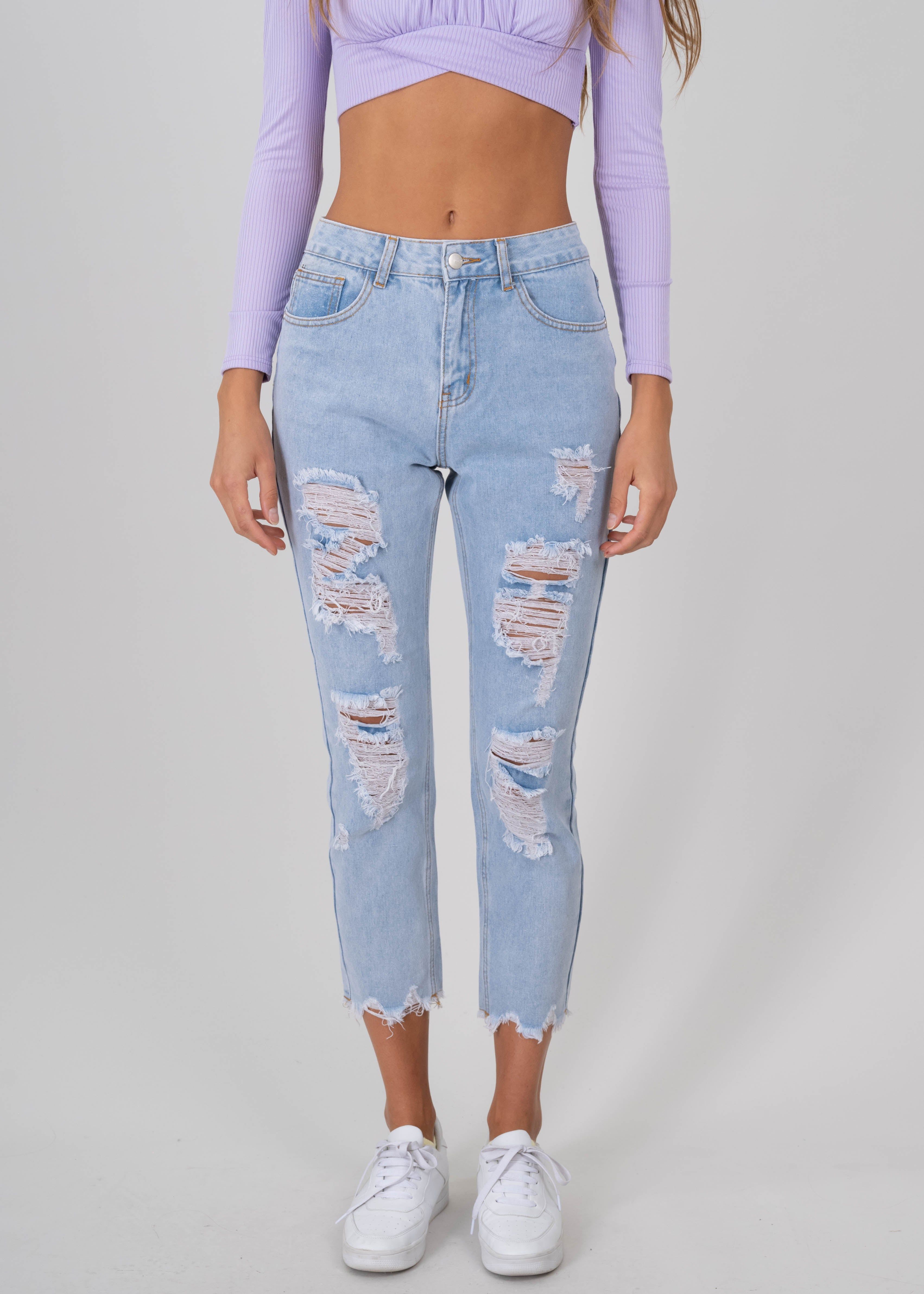 Jeans Mom Cintura Alta Super Destrucción Flecos sold by Shasa product image thumbnail 2