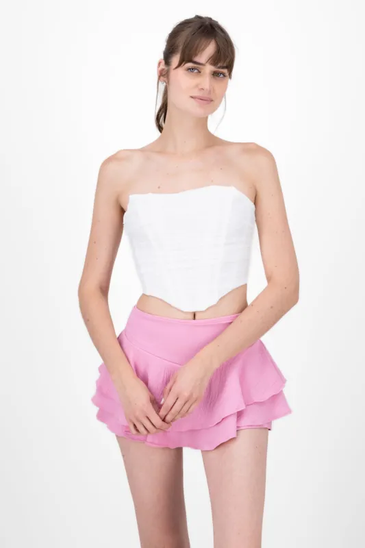 Corset strapless de encaje con flores sold by Shasa