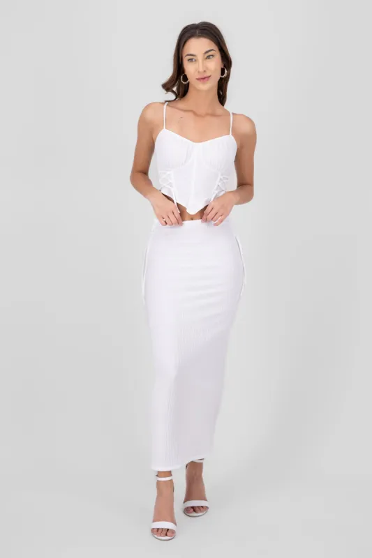falda textura midi sold by Shasa