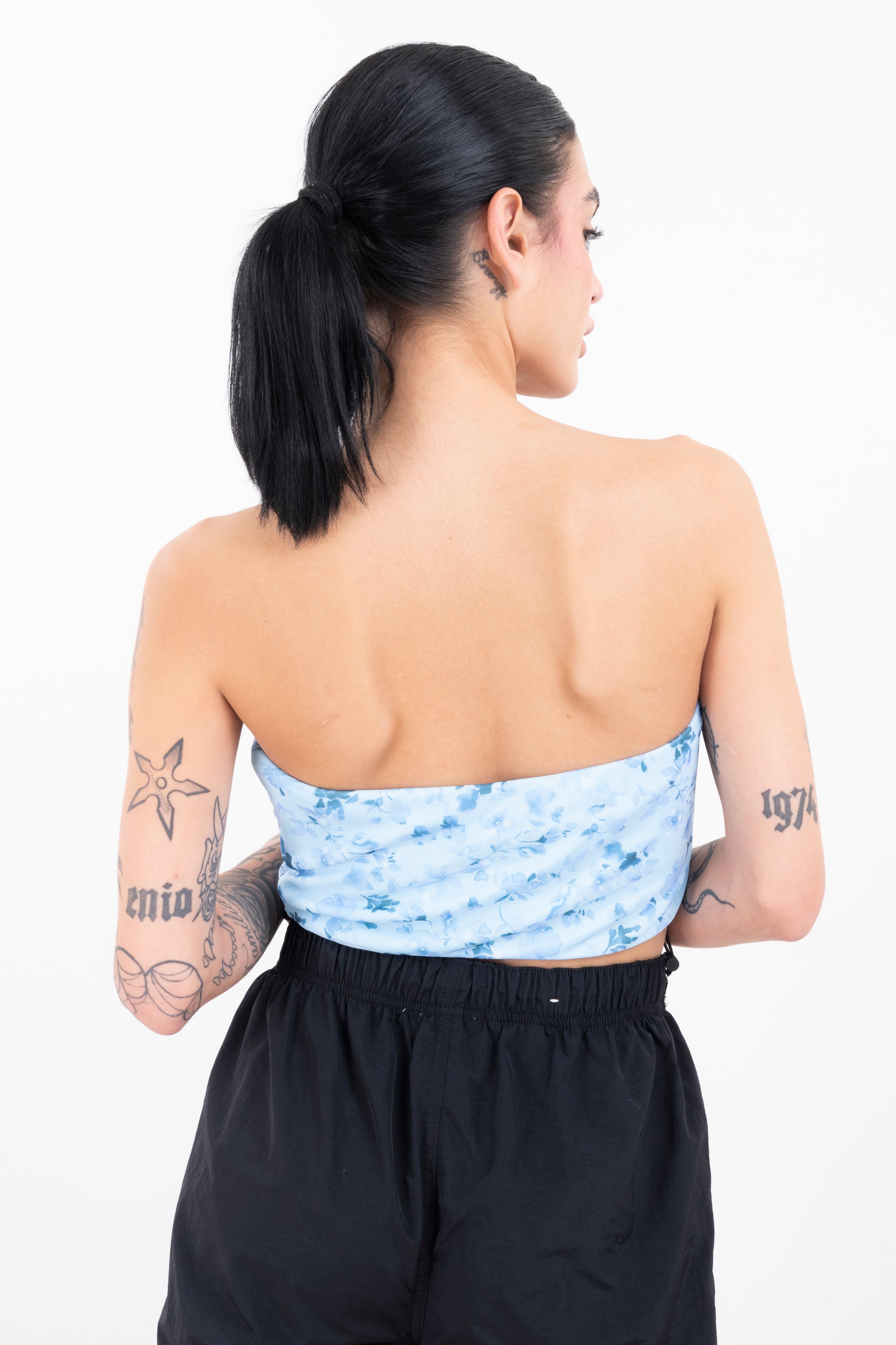 Top crop bustier strapless flores sold by Shasa product image thumbnail 4