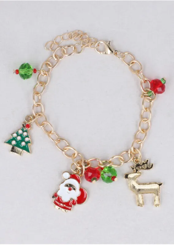 Pulsera eslabones dijes navideños sold by Shasa