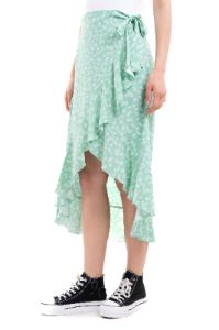 Falda midi cruzada flores sold by Shasa