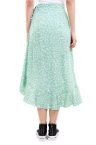 Falda midi cruzada flores sold by Shasa