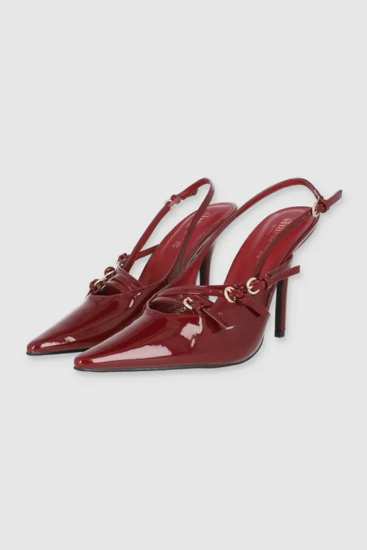 Tacón alto pointy slingback tiras delgadas sold by Shasa