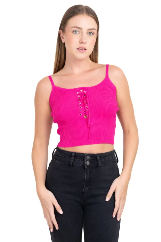 Top tirantes escote lace up sold by Shasa