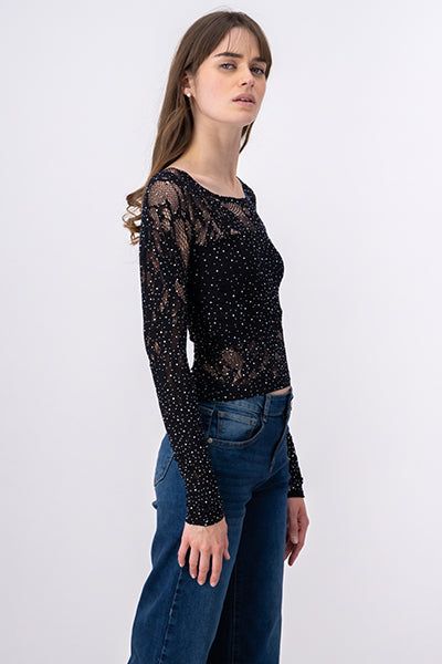 Blusa encaje brillos sold by Shasa product image thumbnail 3