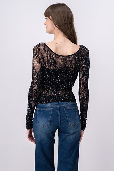 Blusa encaje brillos sold by Shasa product image thumbnail 4