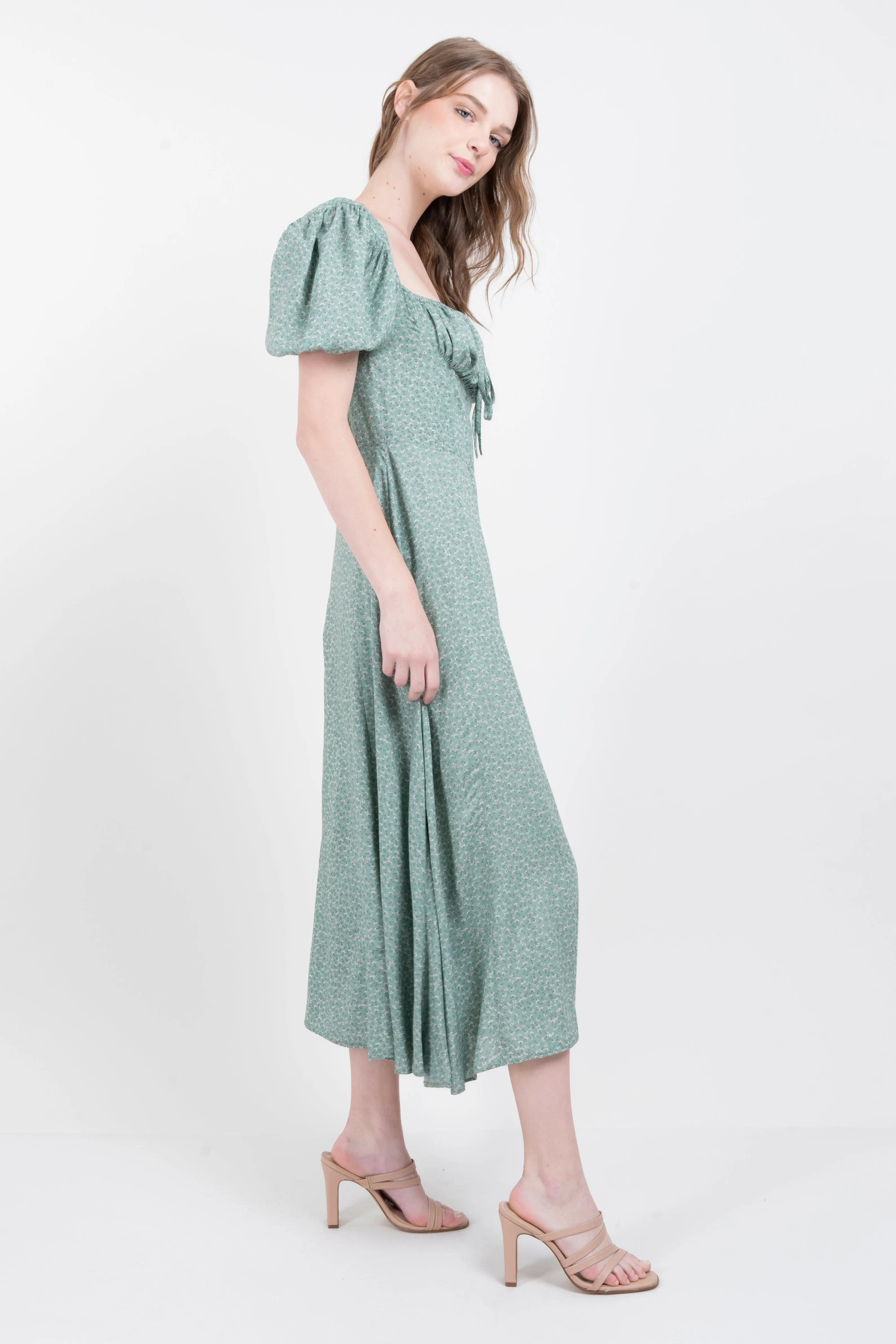 Vestido maxi manga abullonada flores sold by Shasa product image thumbnail 3