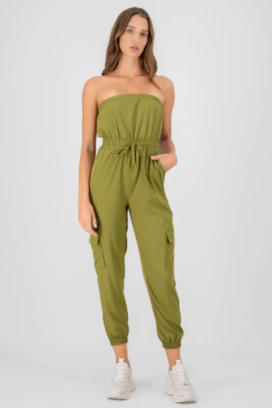 Jumpsuit Strapless Jogger Liso sold by Shasa