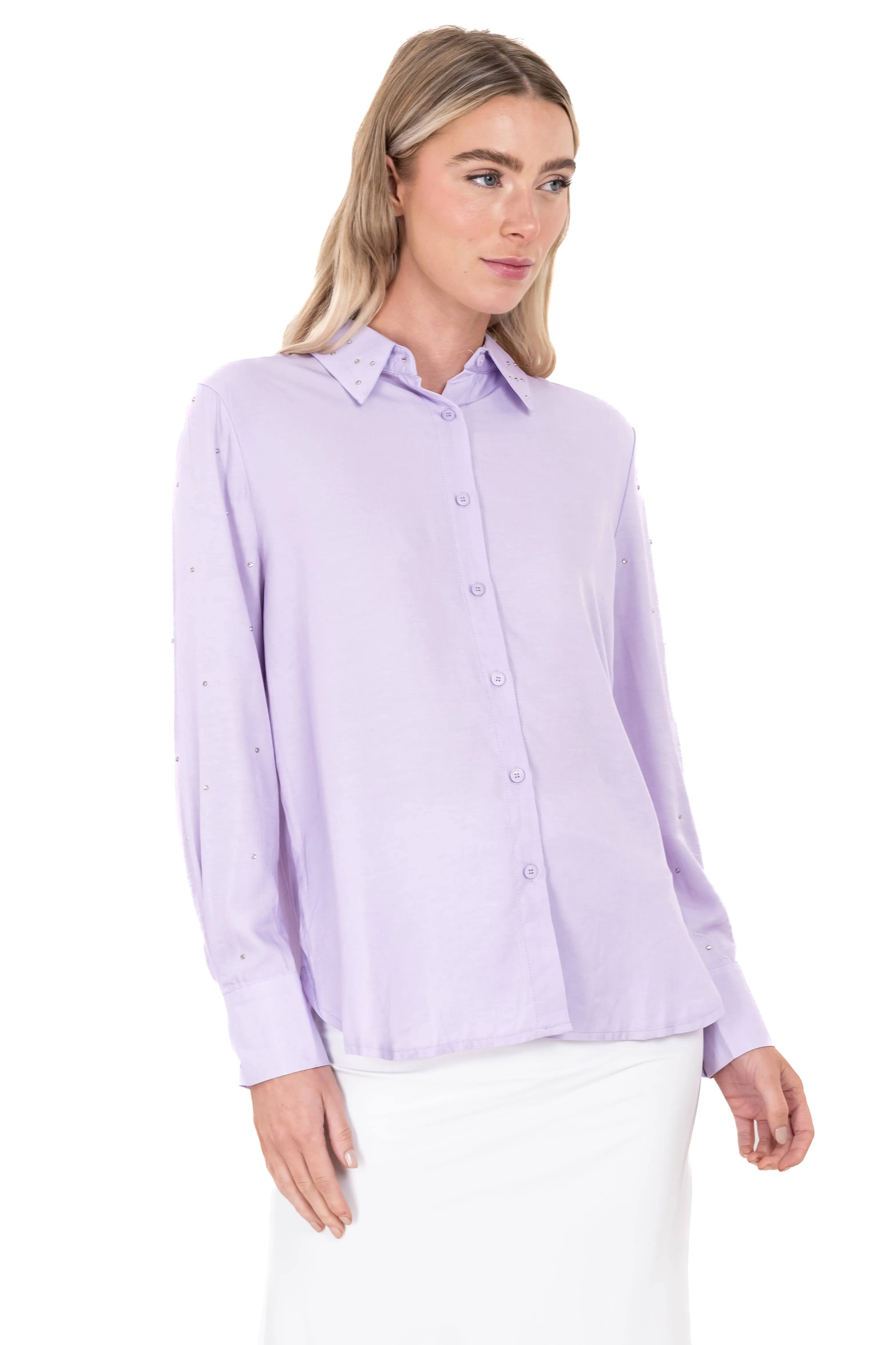 Camisa brillos mangas lisa sold by Shasa