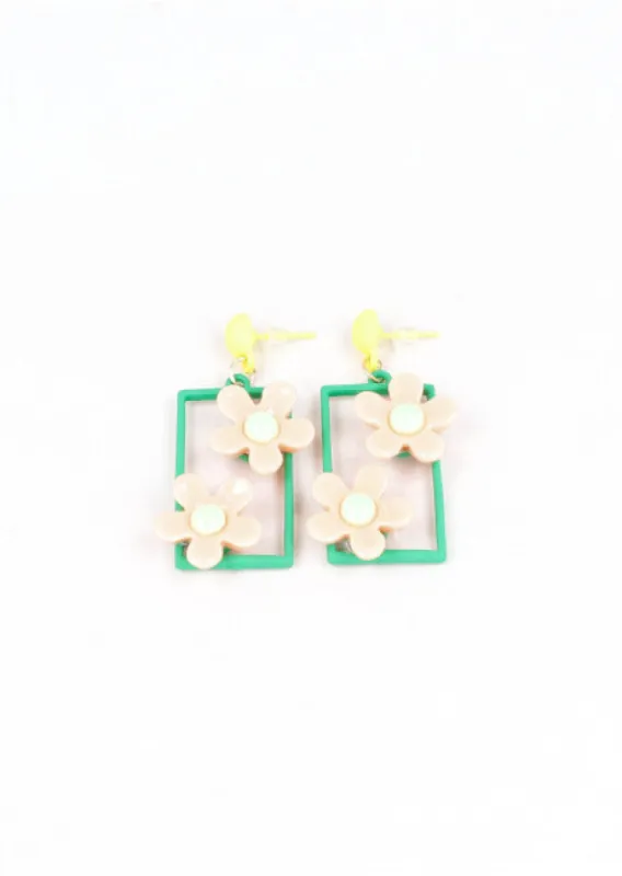 Arete Rectangulo Flores sold by Shasa
