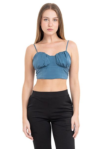 Top crop lace up fruncido sold by Shasa product image thumbnail 2