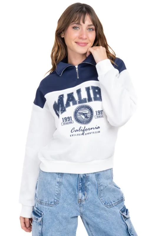 Sudadera bicolor estampado Malibu sold by Shasa