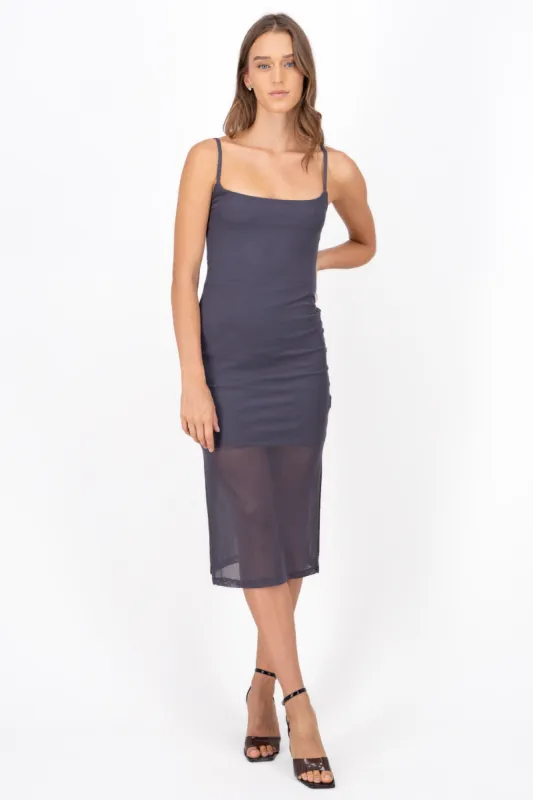 Vestido midi mesh liso sold by Shasa