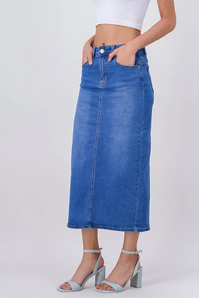 Falda midi denim abertura sold by Shasa product image thumbnail 3