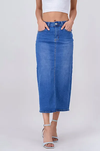 Falda midi denim abertura sold by Shasa product image thumbnail 2