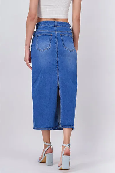 Falda midi denim abertura sold by Shasa product image thumbnail 4