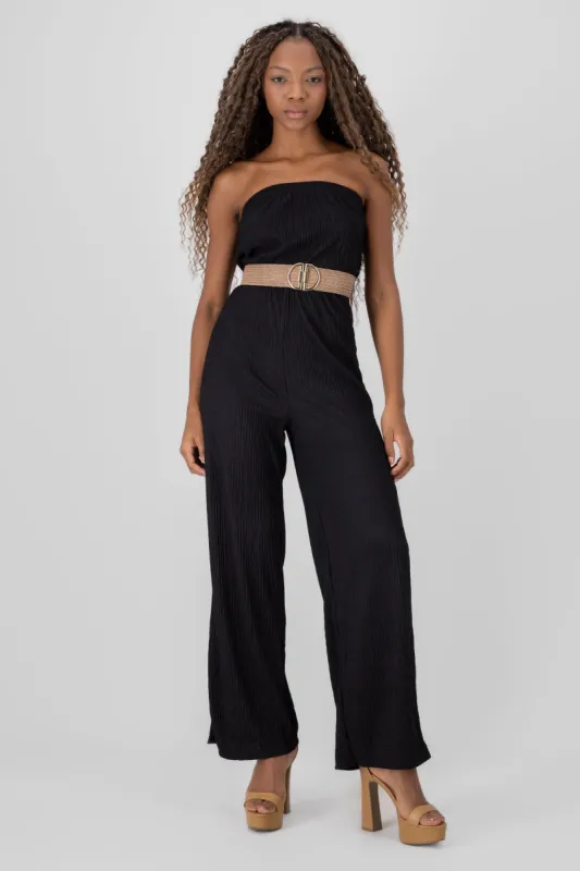 Jumpsuit con cinturon textura sold by Shasa