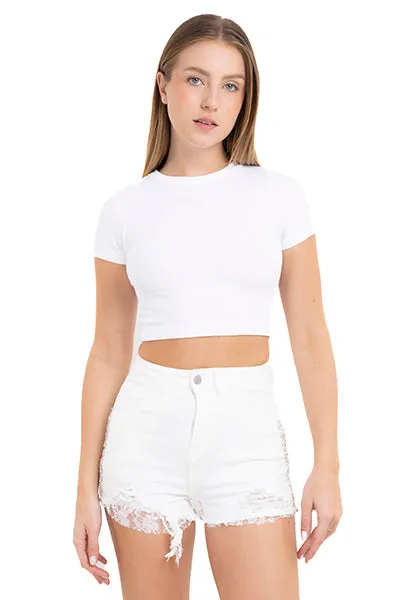 Top Crop Acanalado Manga Corta sold by Shasa product image thumbnail 2