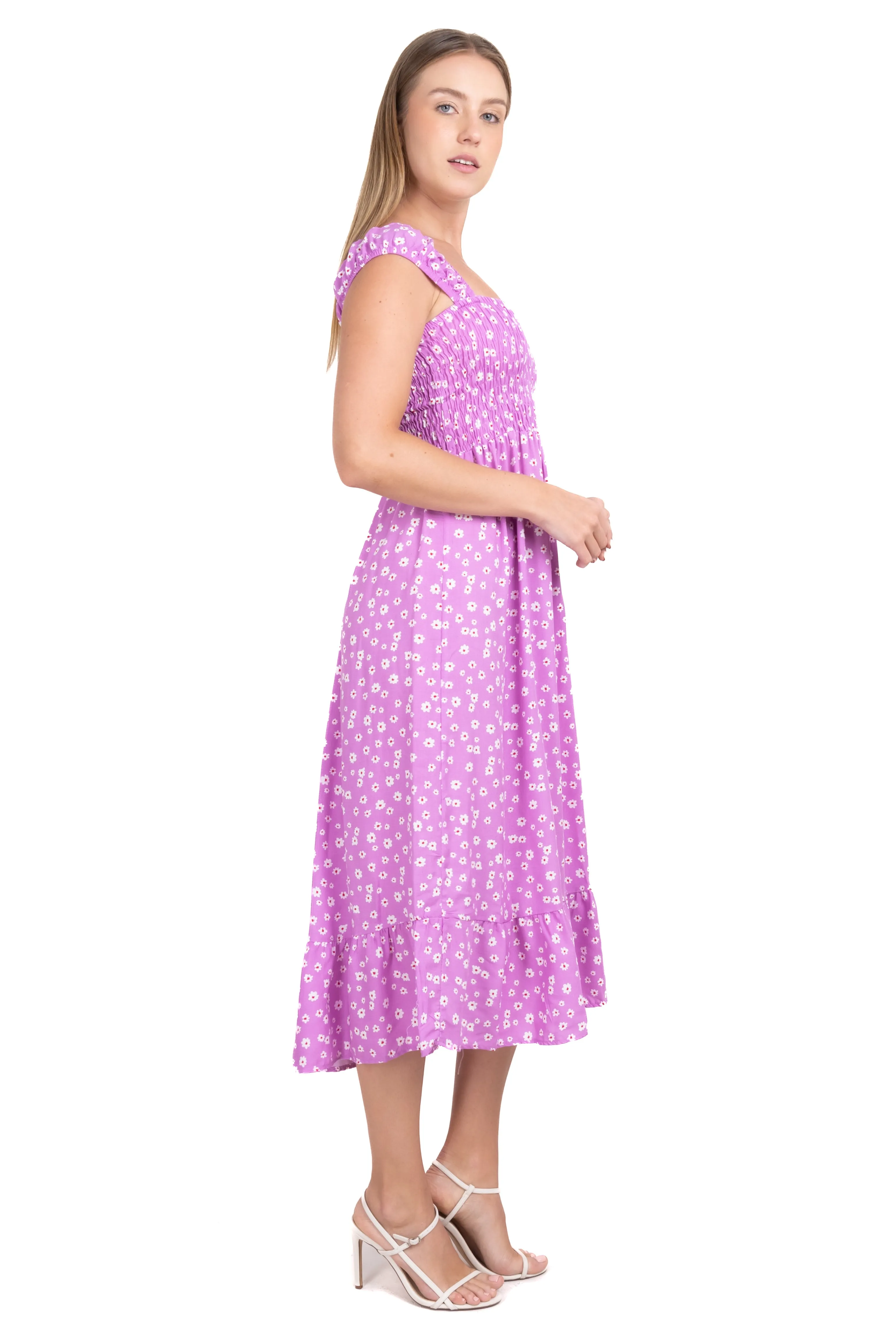 Vestido midi fruncido flores sold by Shasa product image thumbnail 3