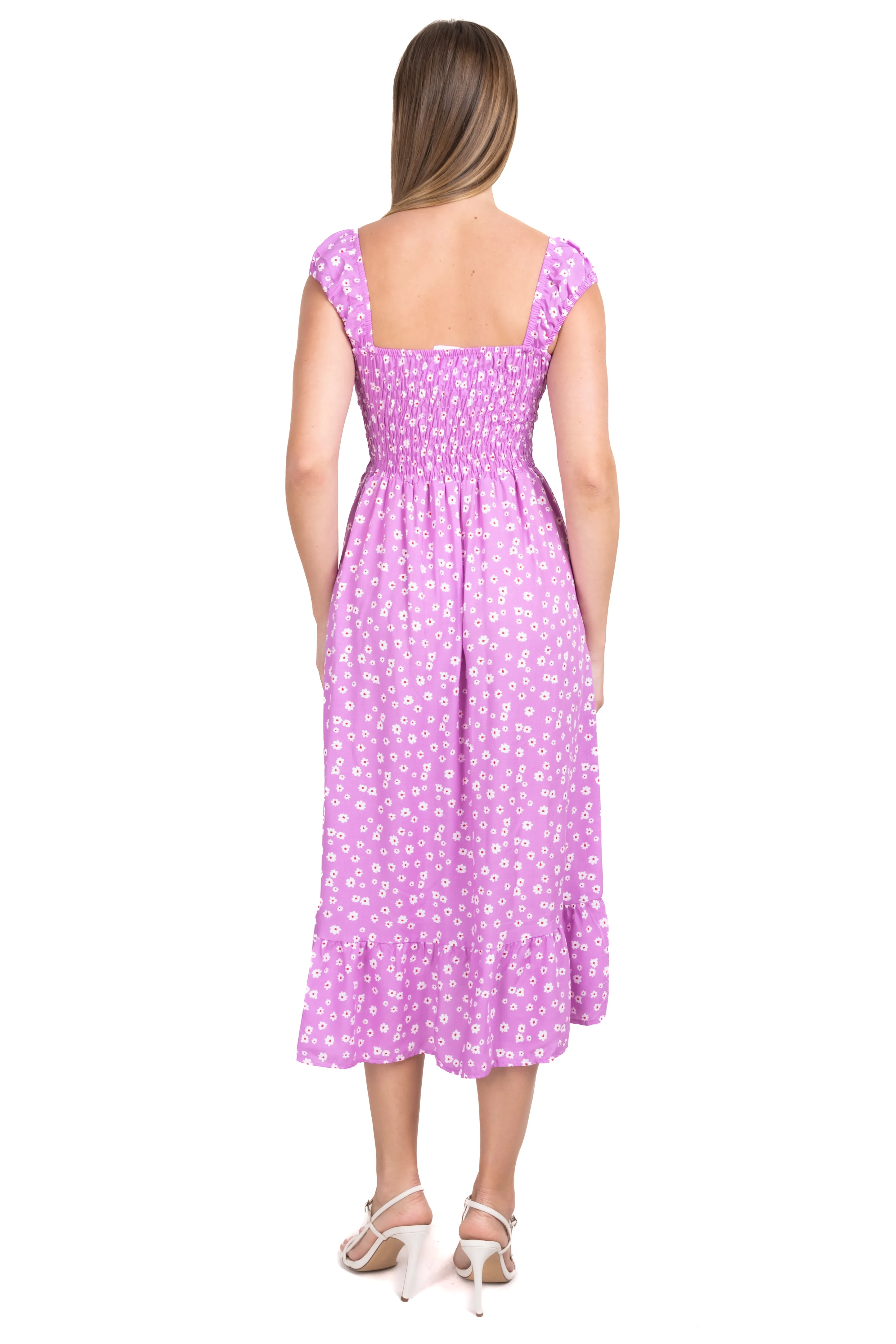 Vestido midi fruncido flores sold by Shasa product image thumbnail 4