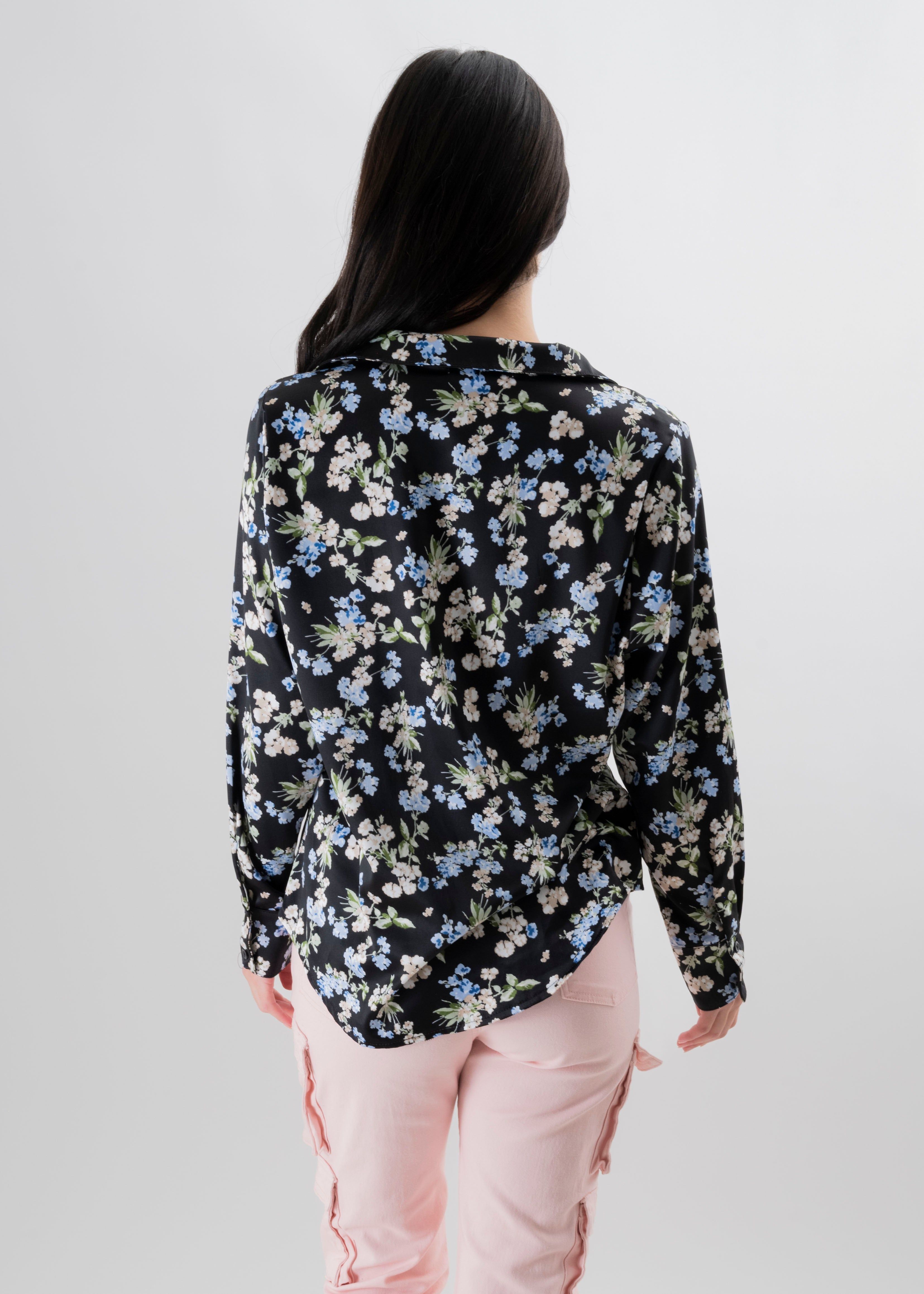Camisa satinada flores sold by Shasa product image thumbnail 4