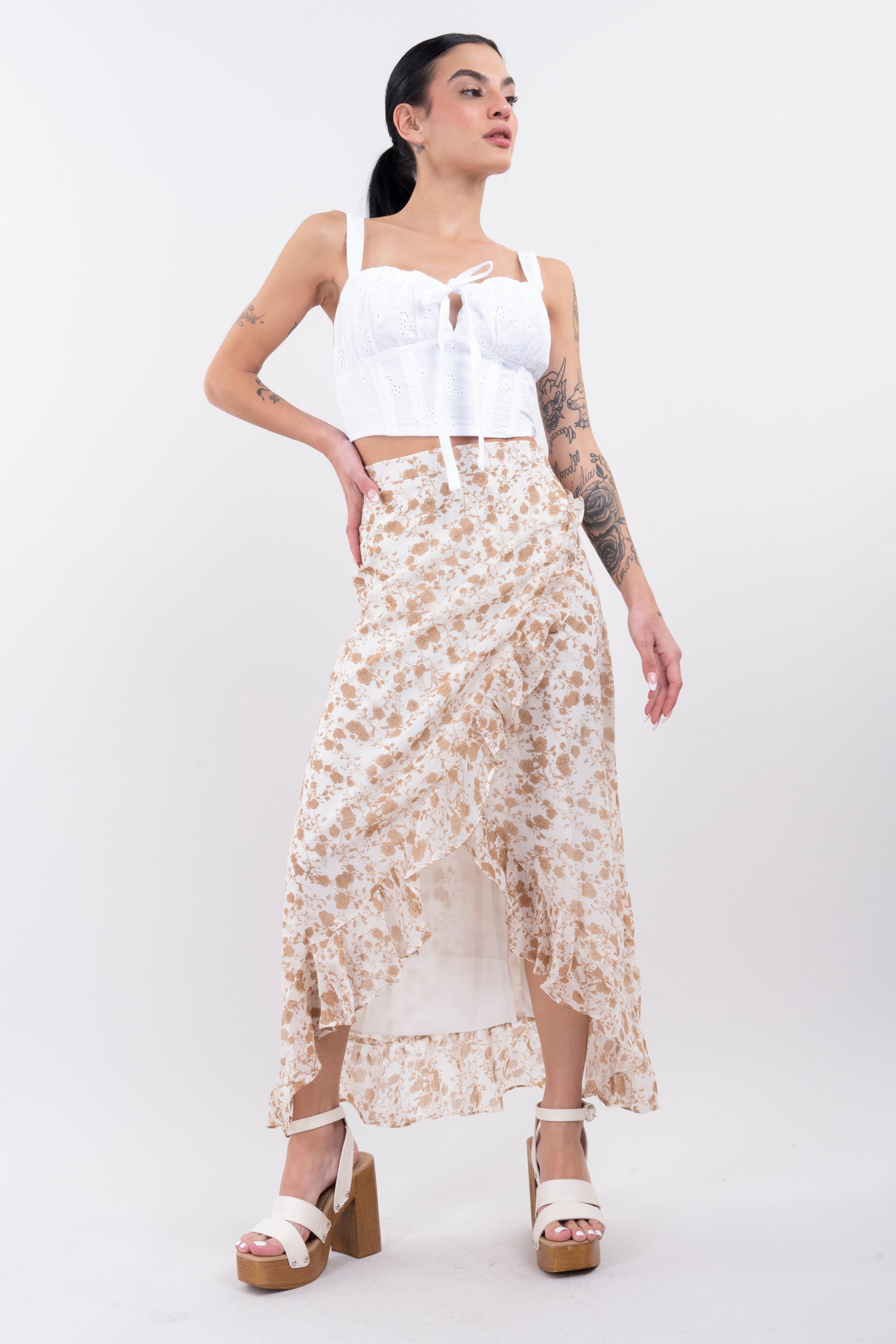 Falda midi floreada olanes sold by Shasa product image thumbnail 2