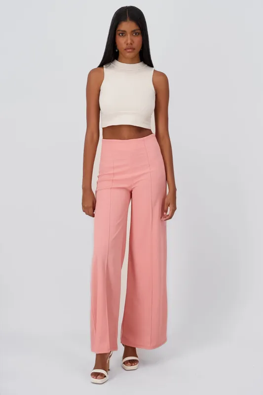 Pantalón Wide Leg Cintura Alta Costuras sold by Shasa