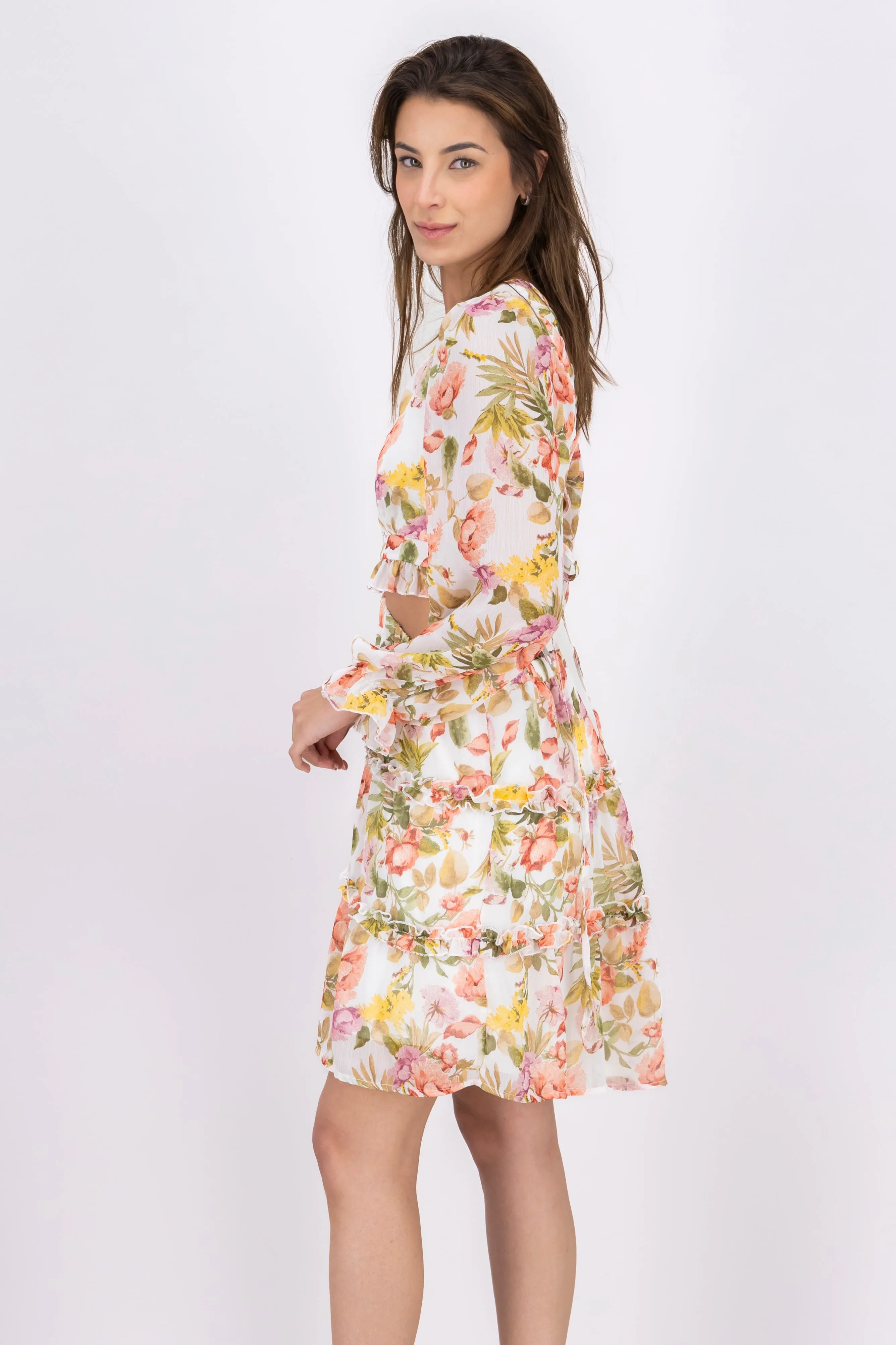 Vestido mini manga larga flores sold by Shasa product image thumbnail 3