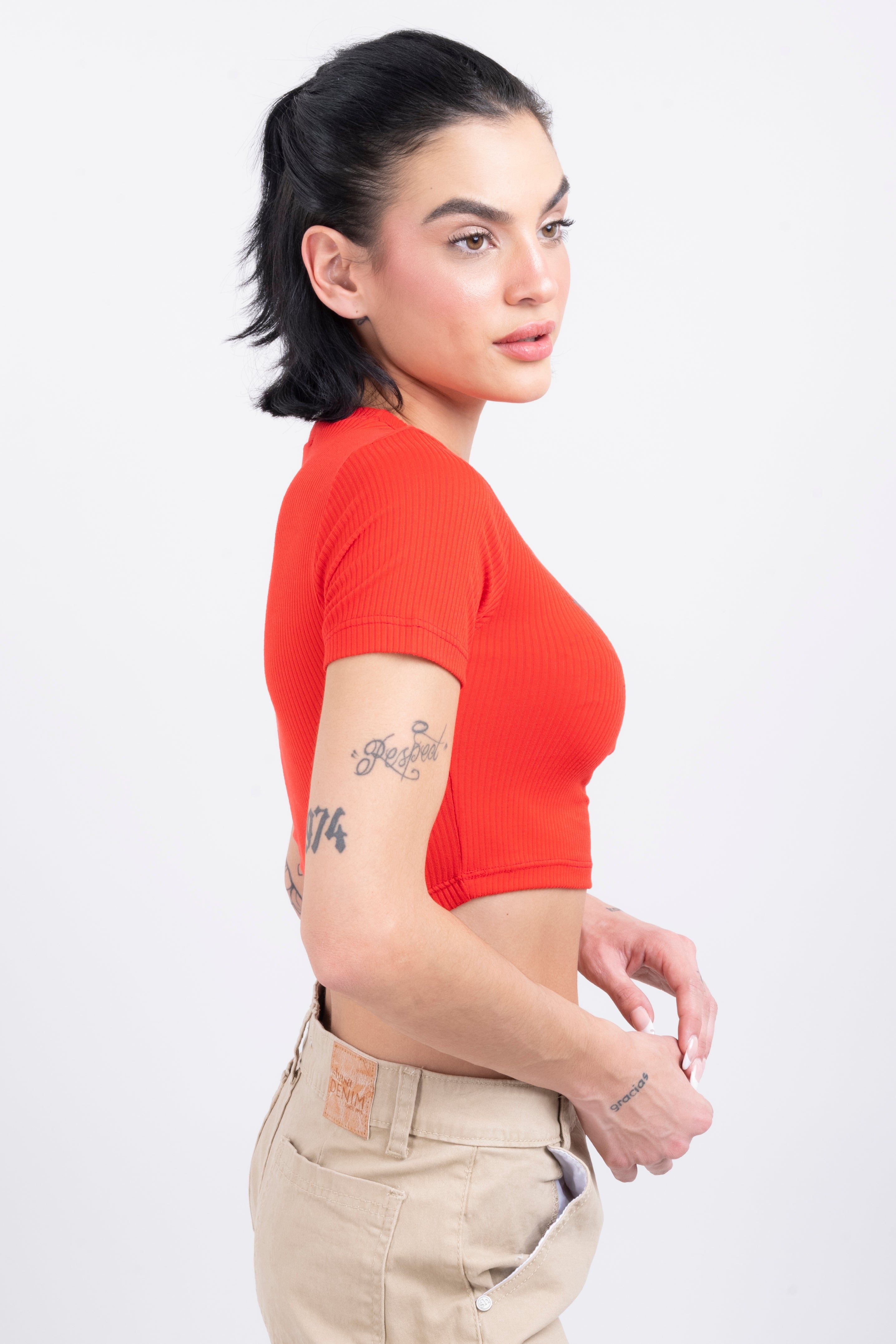 Playera crop acanalada mariposa sold by Shasa product image thumbnail 3